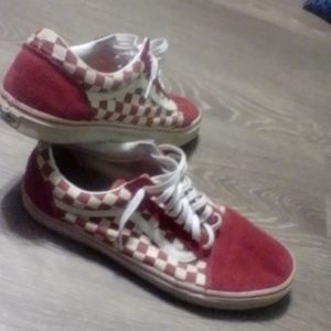 Red checkered old skhool vans